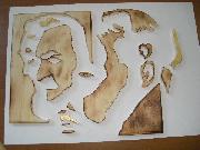 quadri in legno traforato e foglia oro